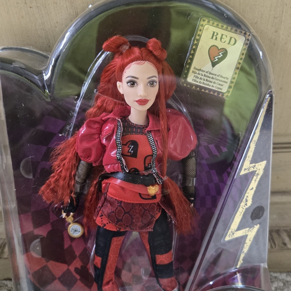 Decendants Rise Of Red Mattel Doll with Red Hair and Black Outfit